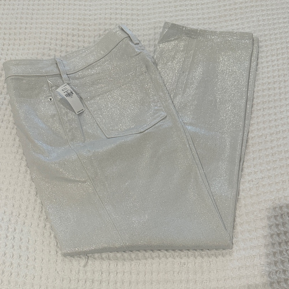 Old Navy Shimmering Silver Jeans NWT
